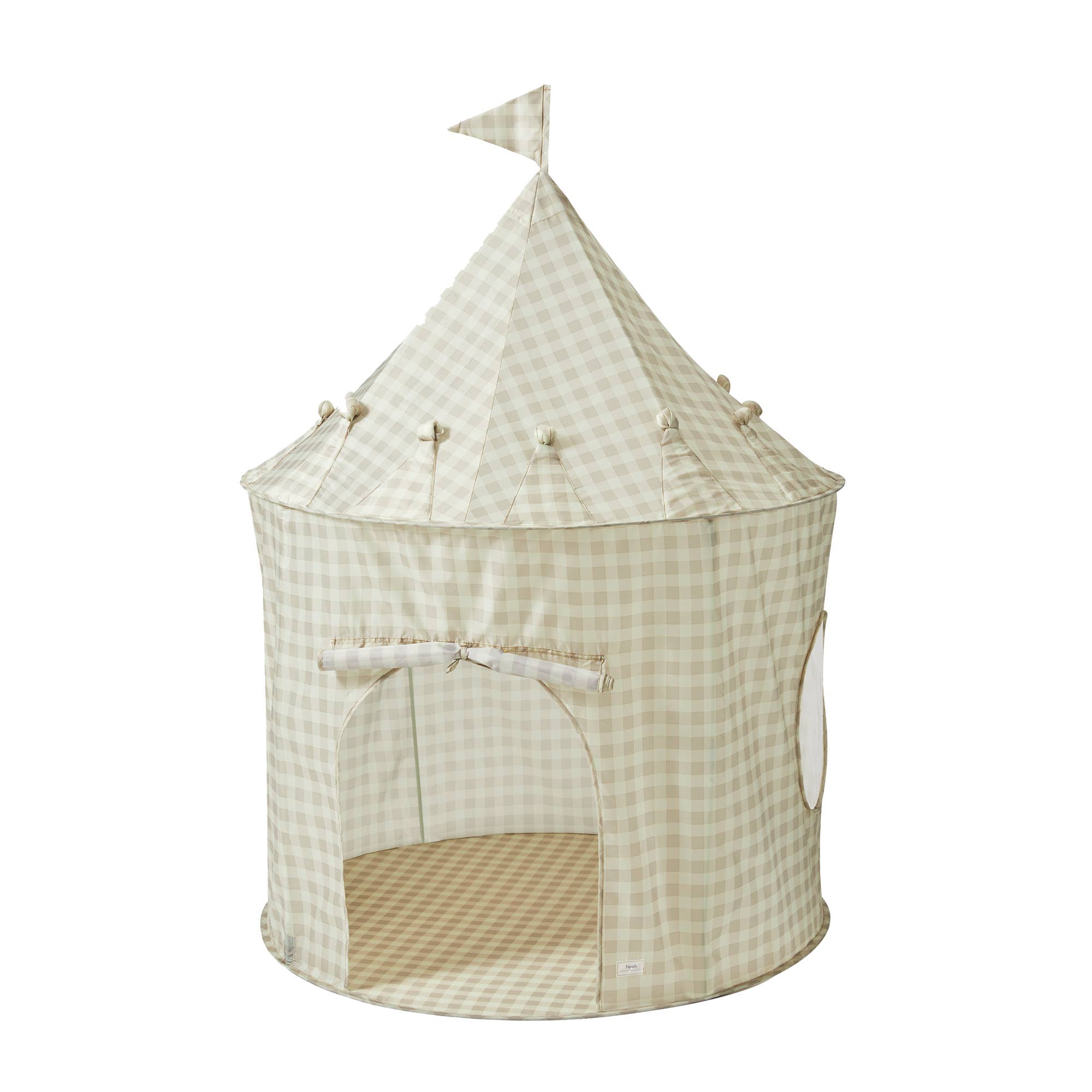 3 Sprouts Kids Play Tent Castle with Recycled Fabric - Gingham Blue