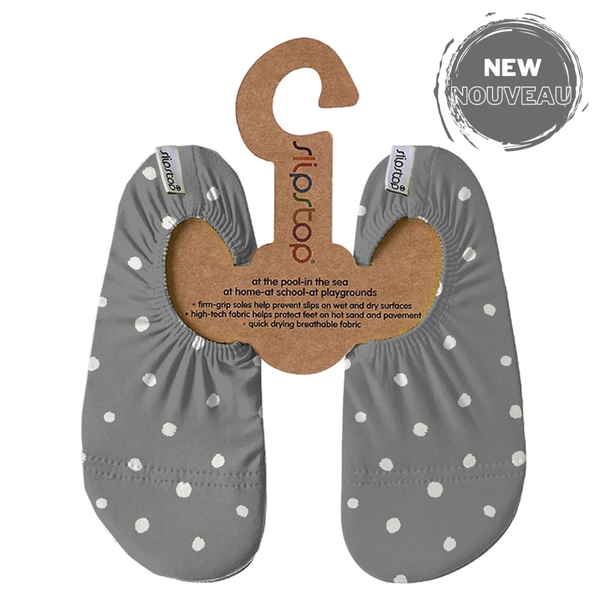 Slipstop Grey Polka Dot Water Shoes