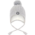 Deux Par Deux Lined Winter Hat with Pompom Heather Grey