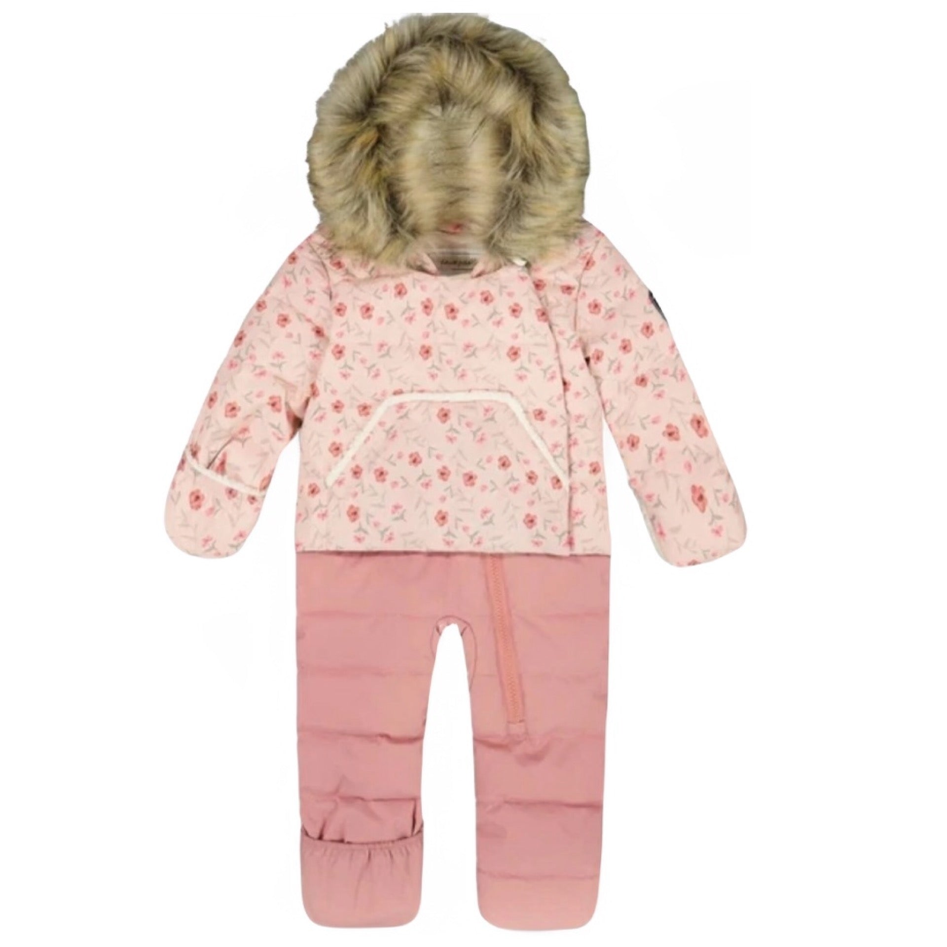 Deux Par Deux Printed Mini Flowers One Piece Snowsuit