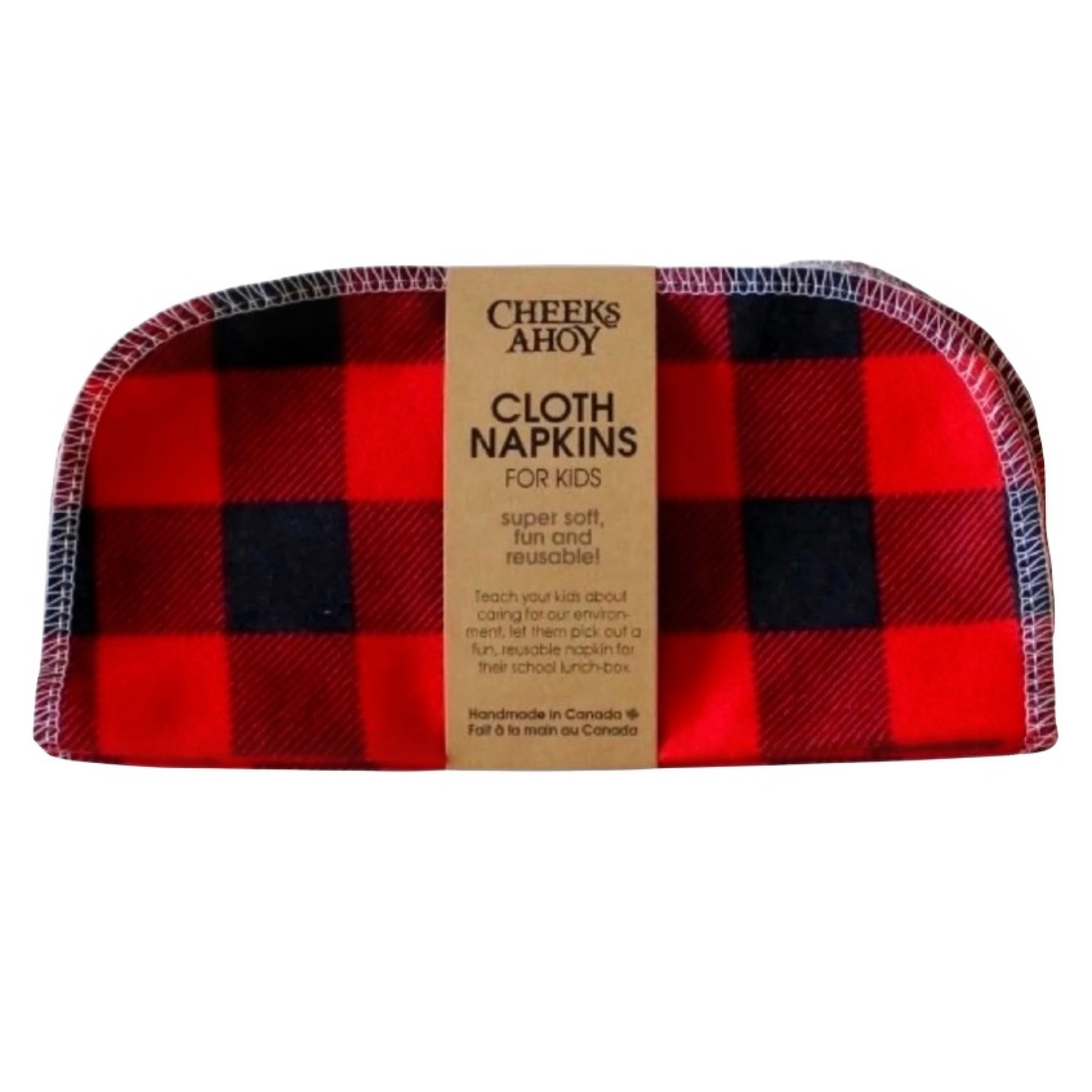 Cheeks Ahoy Red & Black Plaid Cloth Napkins