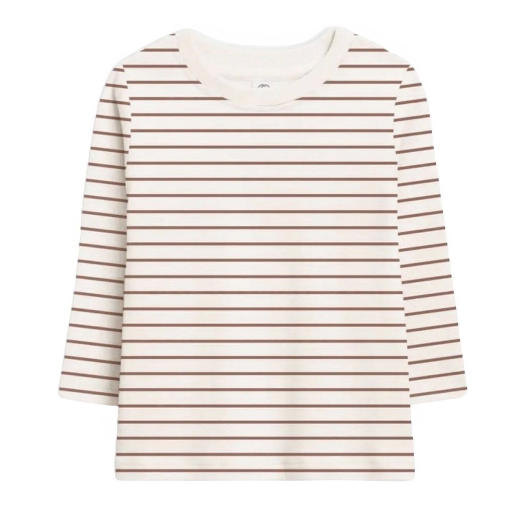 Colored Organics Griff Stripe/Cedar Turk Long Sleeve Crew Neck Shirt