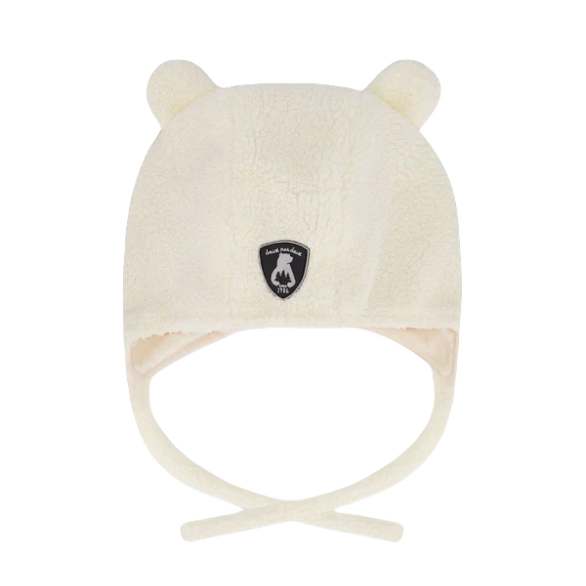 Deux Par Deux Off White Lined Baby Sherpa Hat