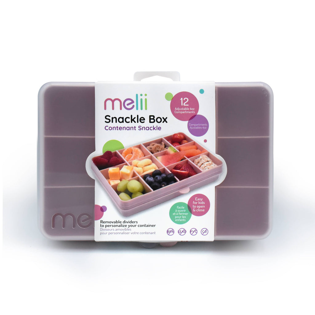 melii Snackle Box Pink Divided Snack Container with 12 Compartments