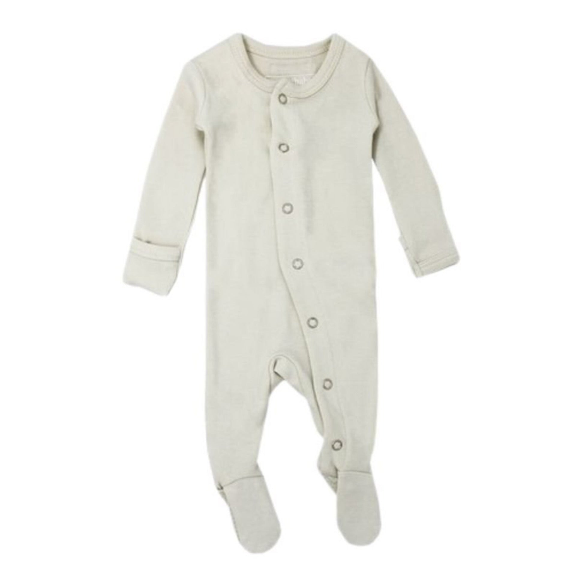 L’ovedbaby Organic Long Sleeve Snap Footie - Stone