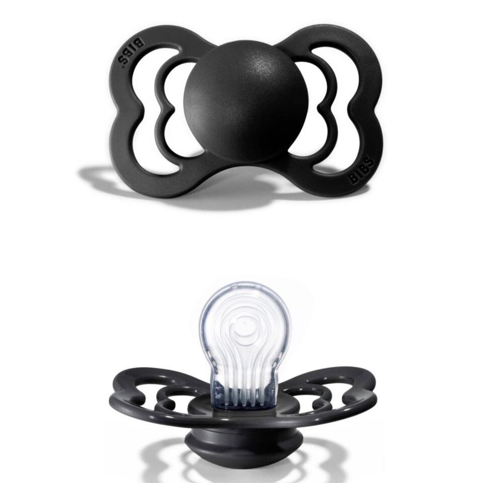 BIBS Black Supreme Silicone Pacifiers