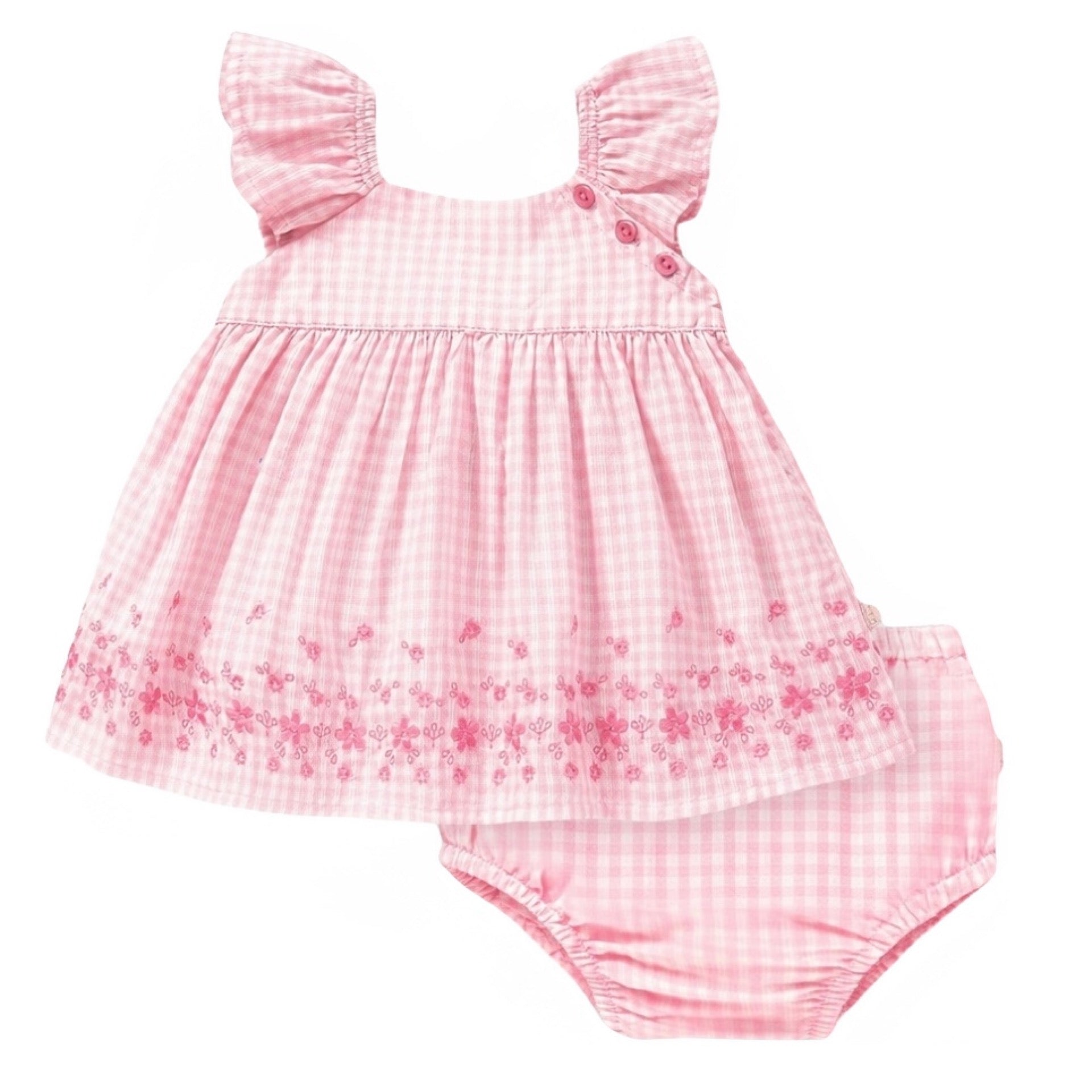 Souris Mini Pink Gingham Dress & Bloomers