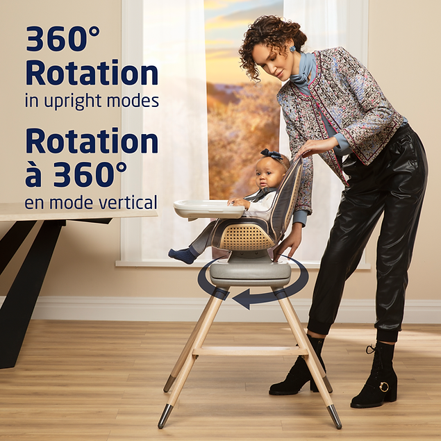 Maxi Cosi Kiskadee 360 Rotating High Chair Onyx Heritage - Online Exclusive