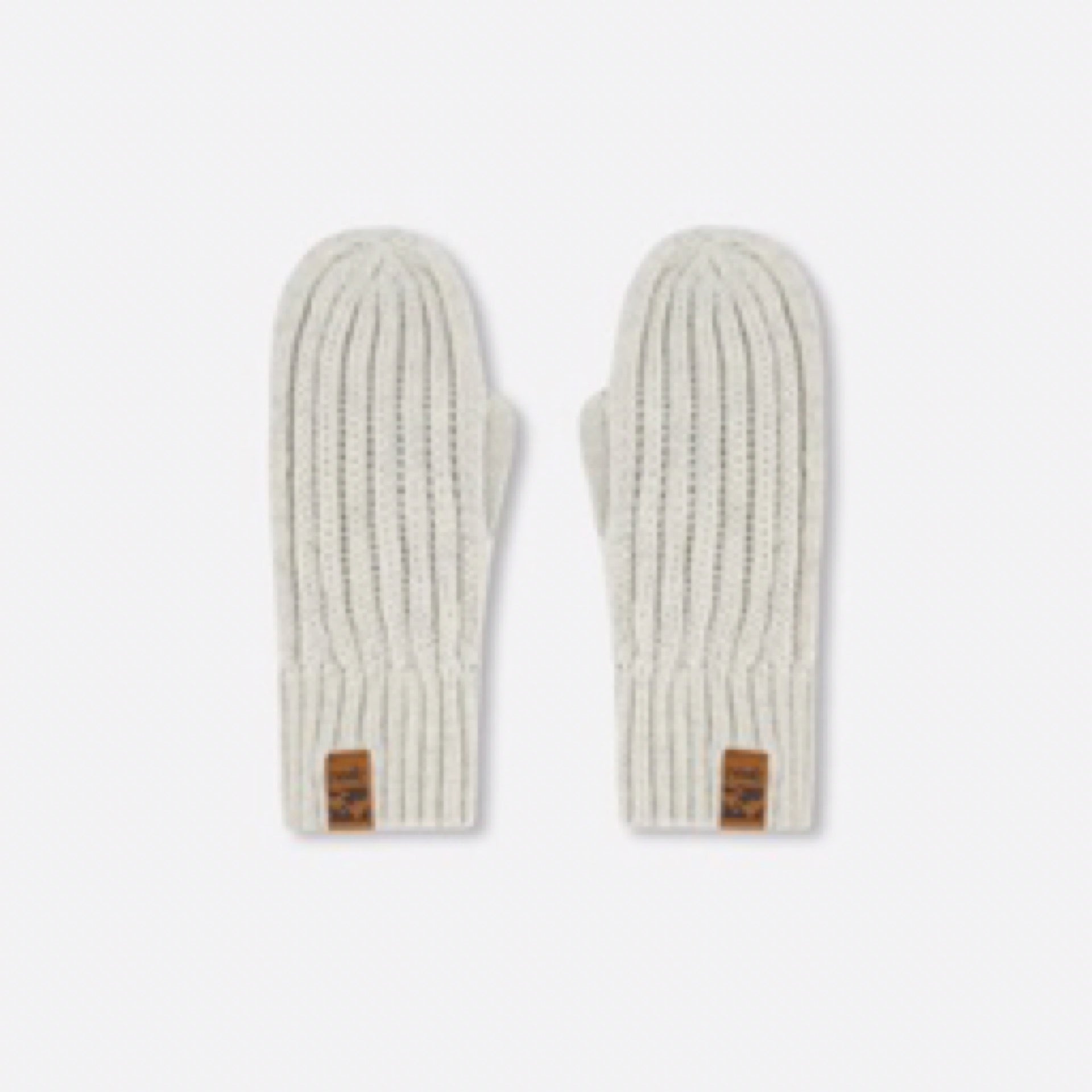 Deux Par Deux Whisper White Knit Mittens