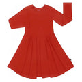 Belan J Red Long Sleeve Twirl Dress