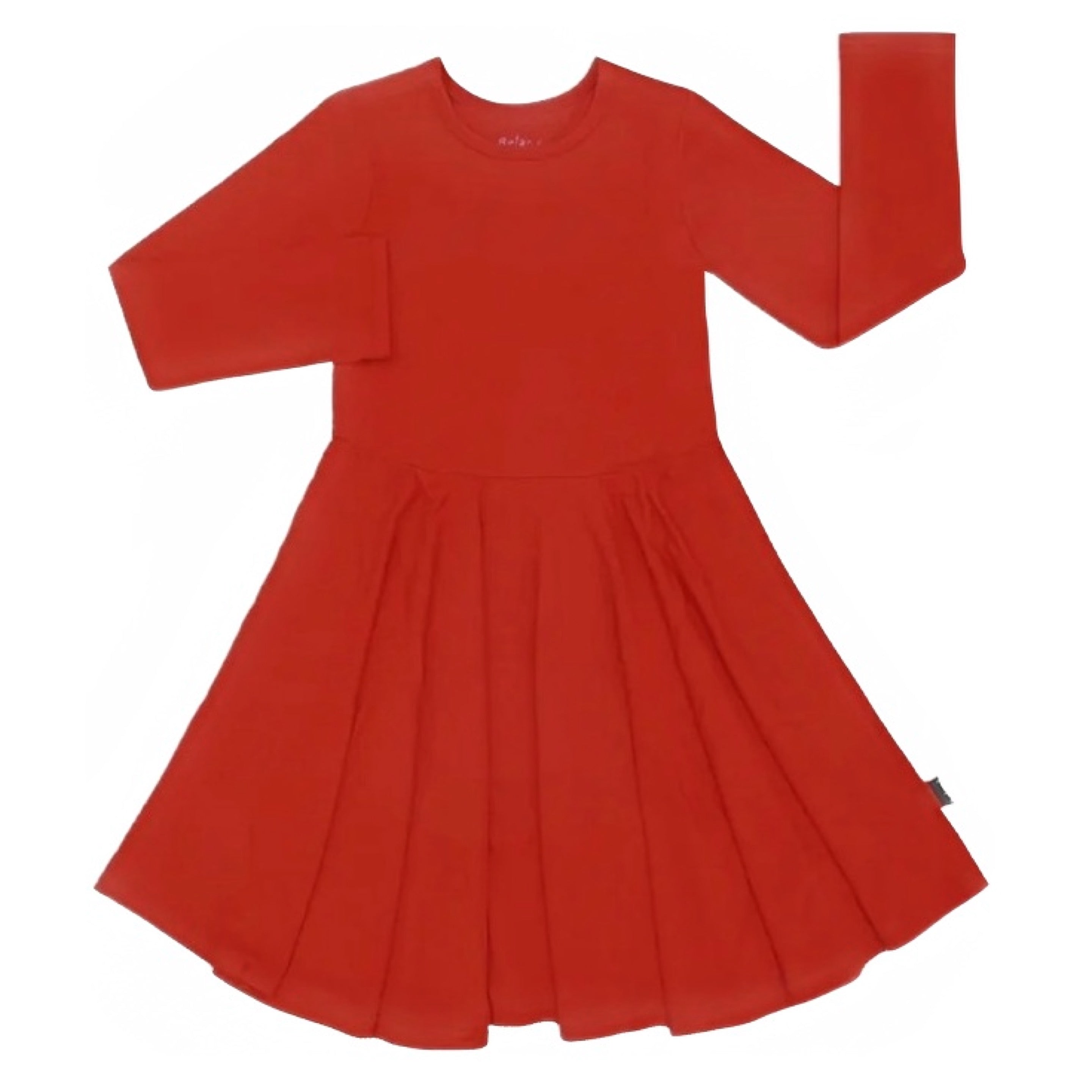 Belan J Red Long Sleeve Twirl Dress