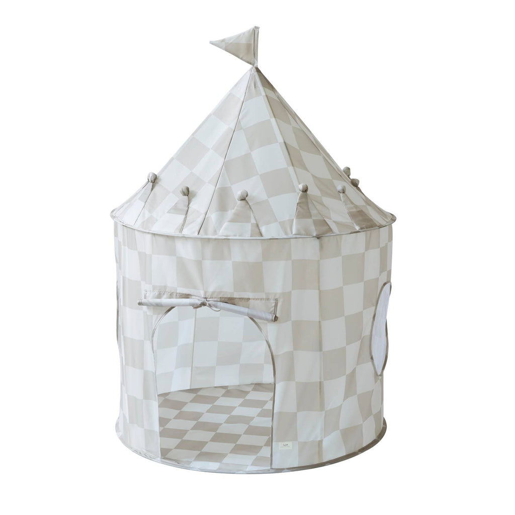 3 Sprouts Kids Play Tent Castle with Recycled Fabric - Gingham Blue