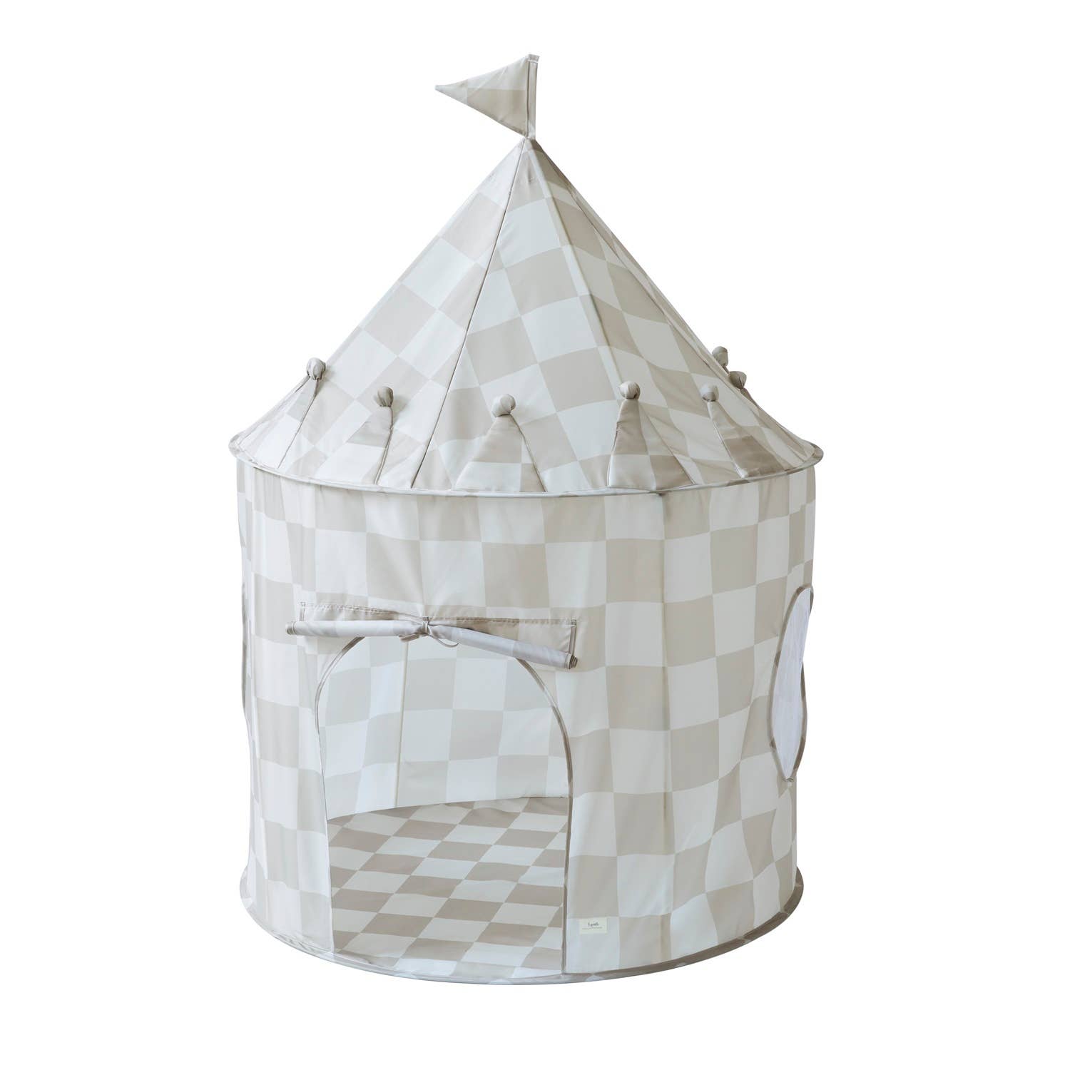 3 Sprouts Kids Play Tent Castle with Recycled Fabric - Gingham Blue