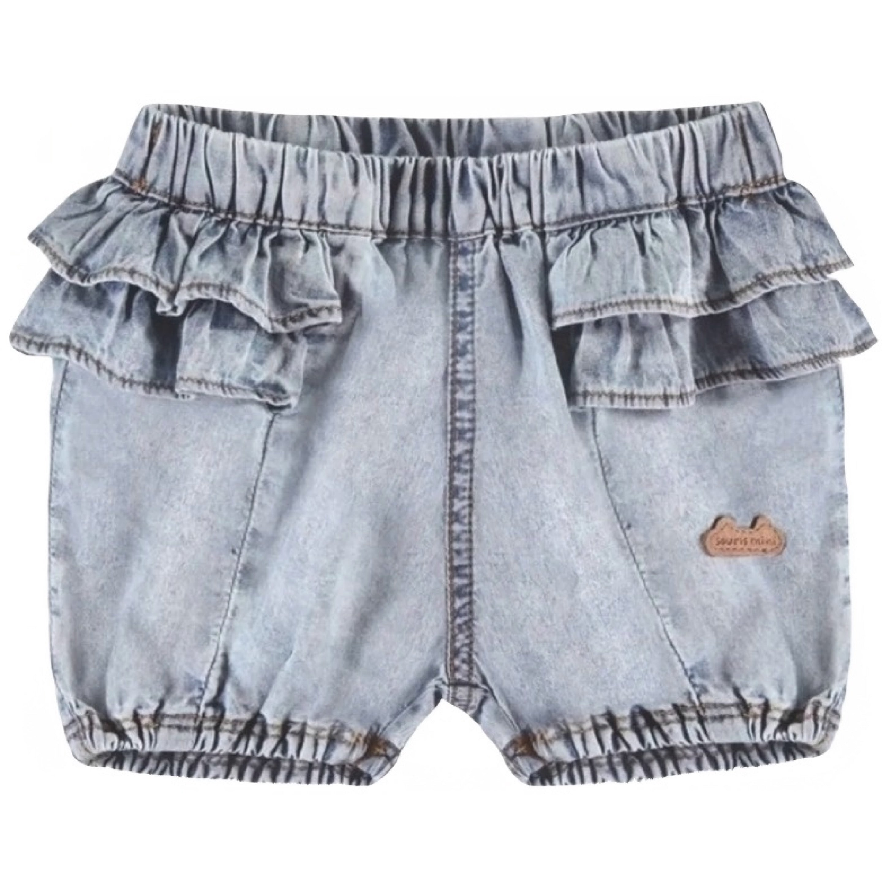 Souris Mini Pale Blue Short in Denim with Ruffles