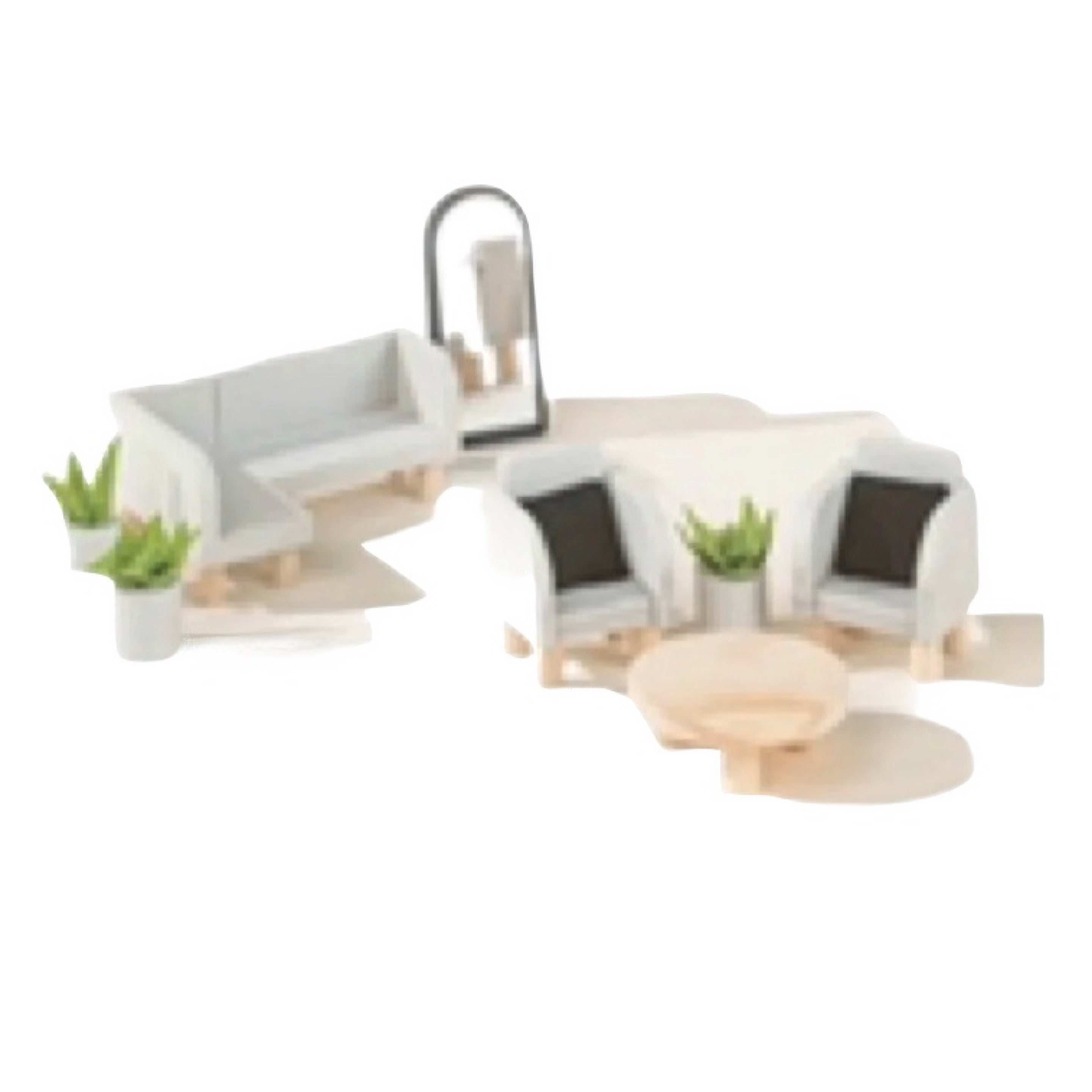 Coco Village Wooden Living Room Furniture & Accessories (10 Pieces)