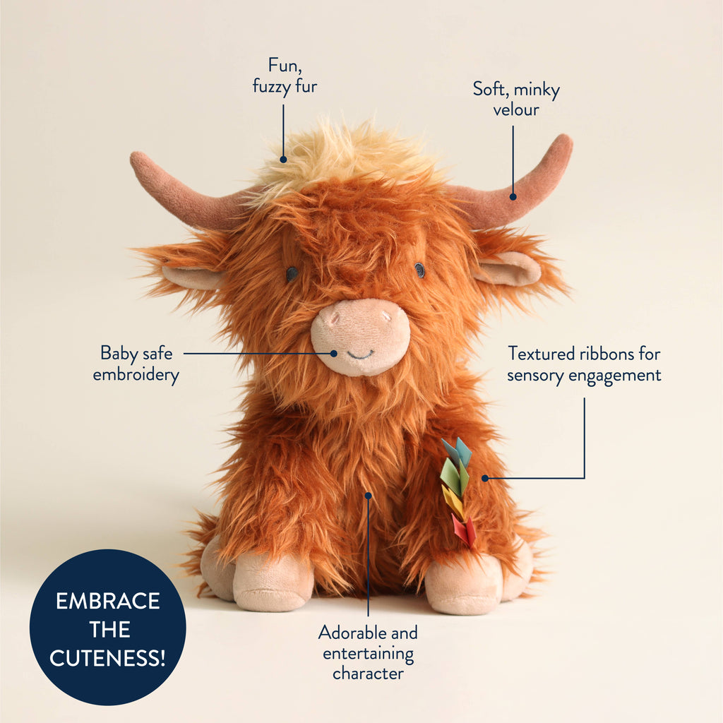 Itzy Ritzy Sweetie Snuggles Highland Cow Plush