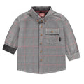 Souris Mini Houndstooth Printed Long Sleeve in Poplin