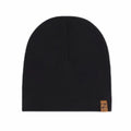 Deux Par Deux Solid Beanie Hat Black