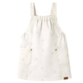 Souris Mini Cream Denim Dress with Butterfly Embroidery