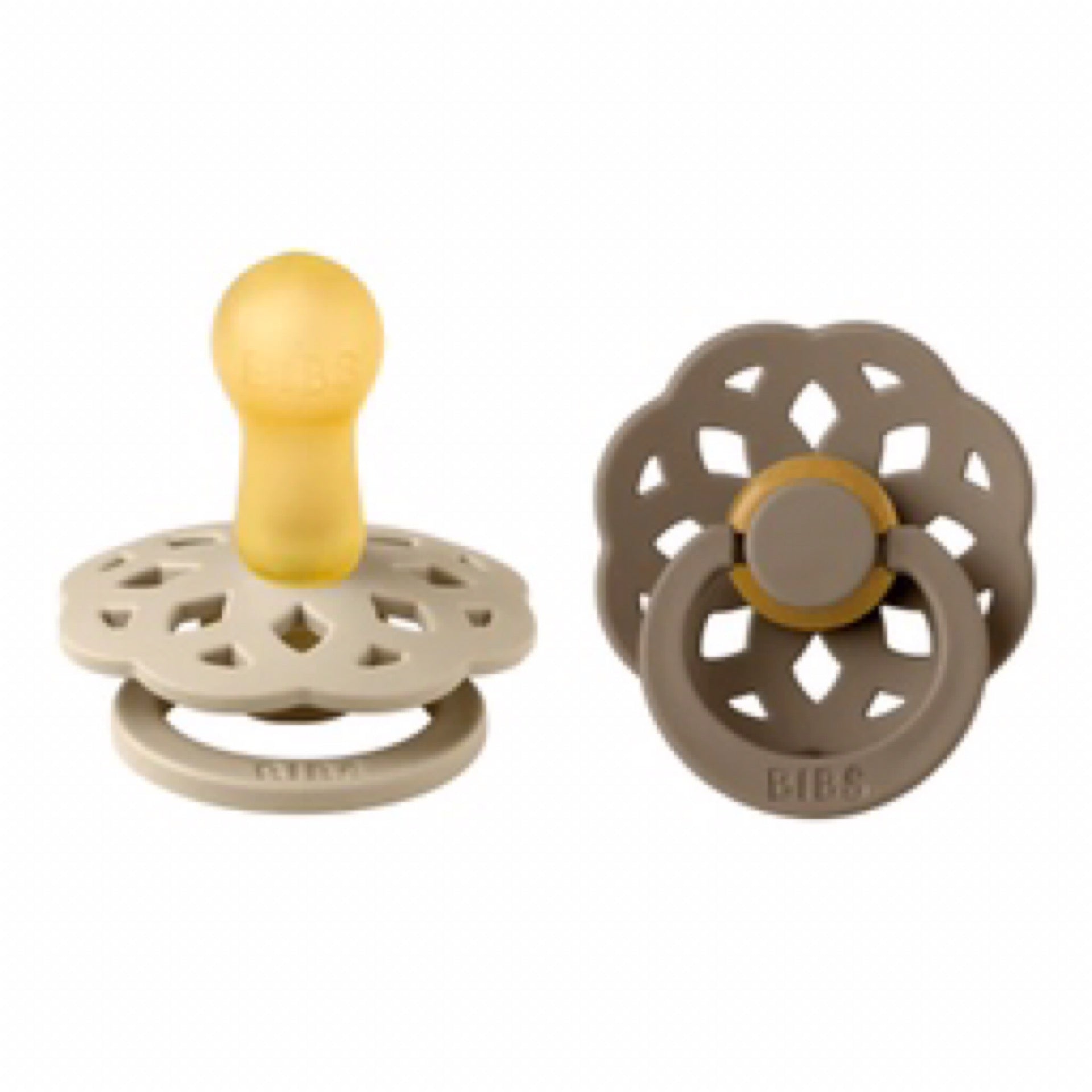 BIBS Vanilla/Dark Oak Latex Boheme Pacifiers
