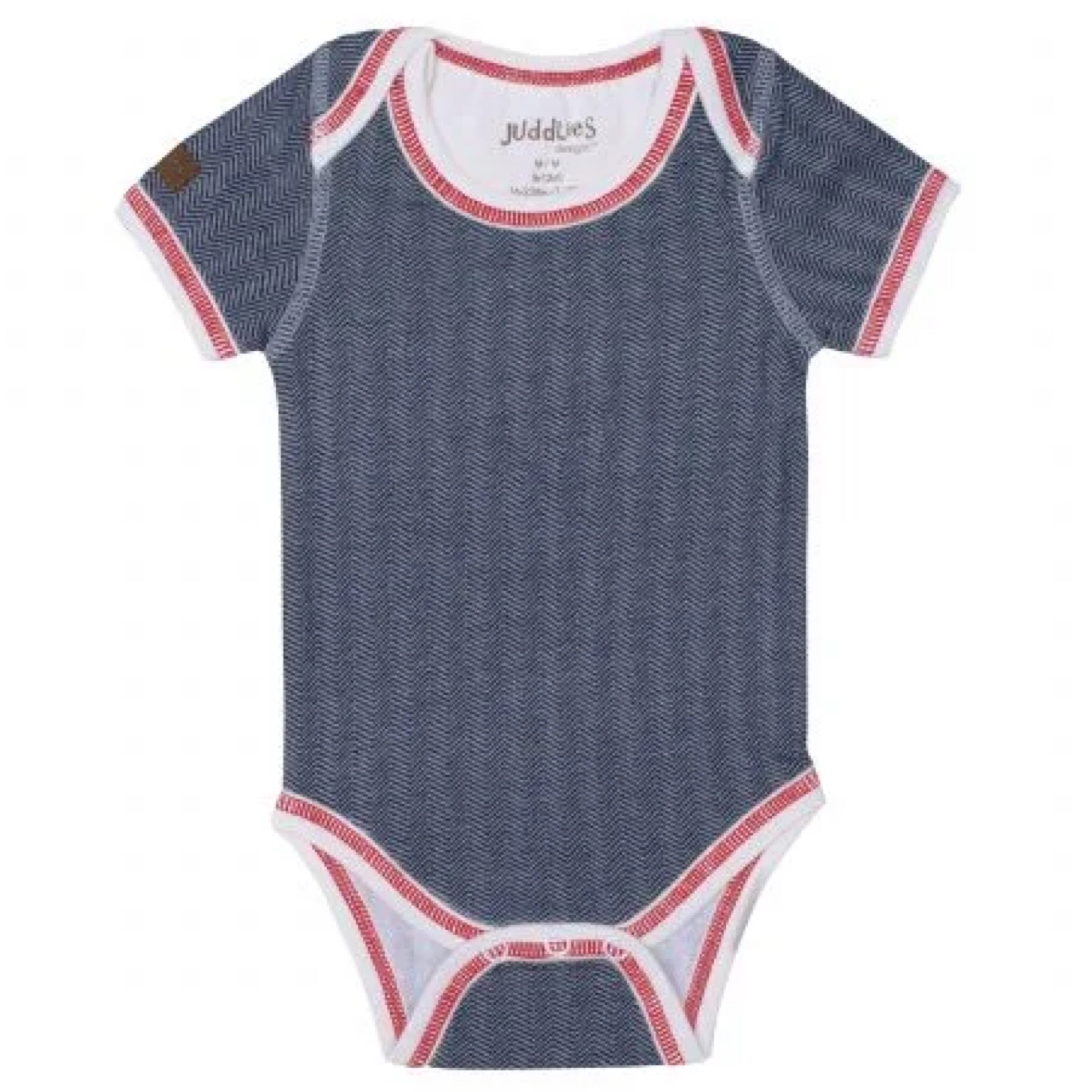 Juddlies Lake Blue Organic Cottage Short Sleeve Bodysuit - Lake Blue