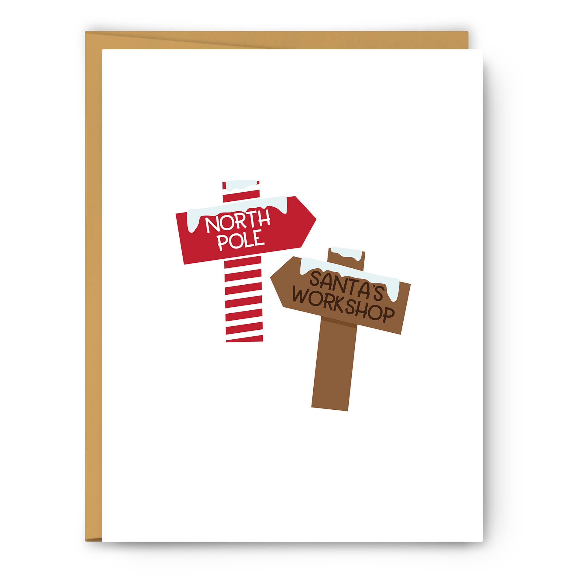 Footnotes North Pole Santa's Workshop Signs Christmas Greeting Card