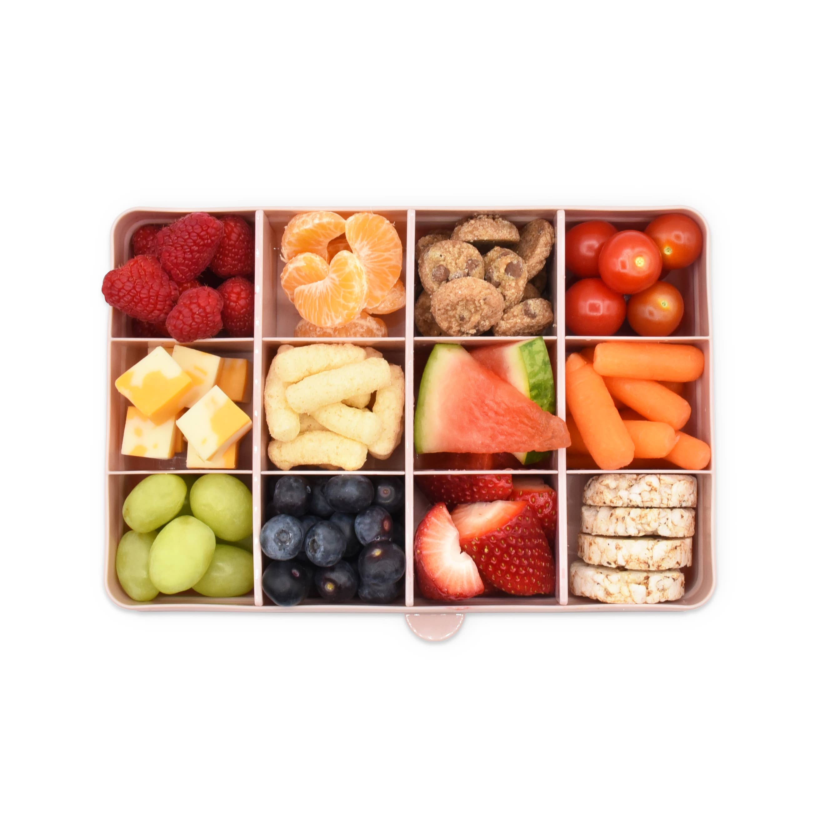 melii Snackle Box Pink Divided Snack Container with 12 Compartments