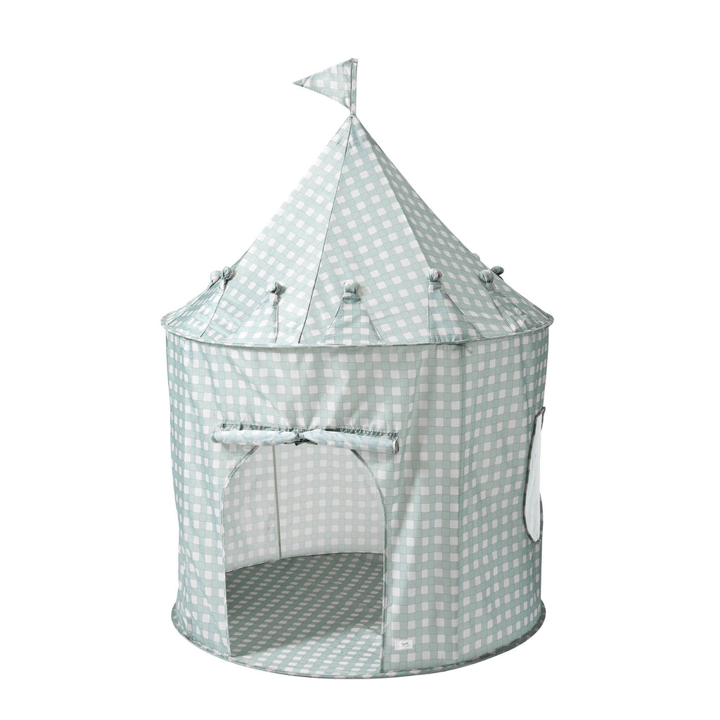 3 Sprouts Kids Play Tent Castle with Recycled Fabric - Blueberry Taupe