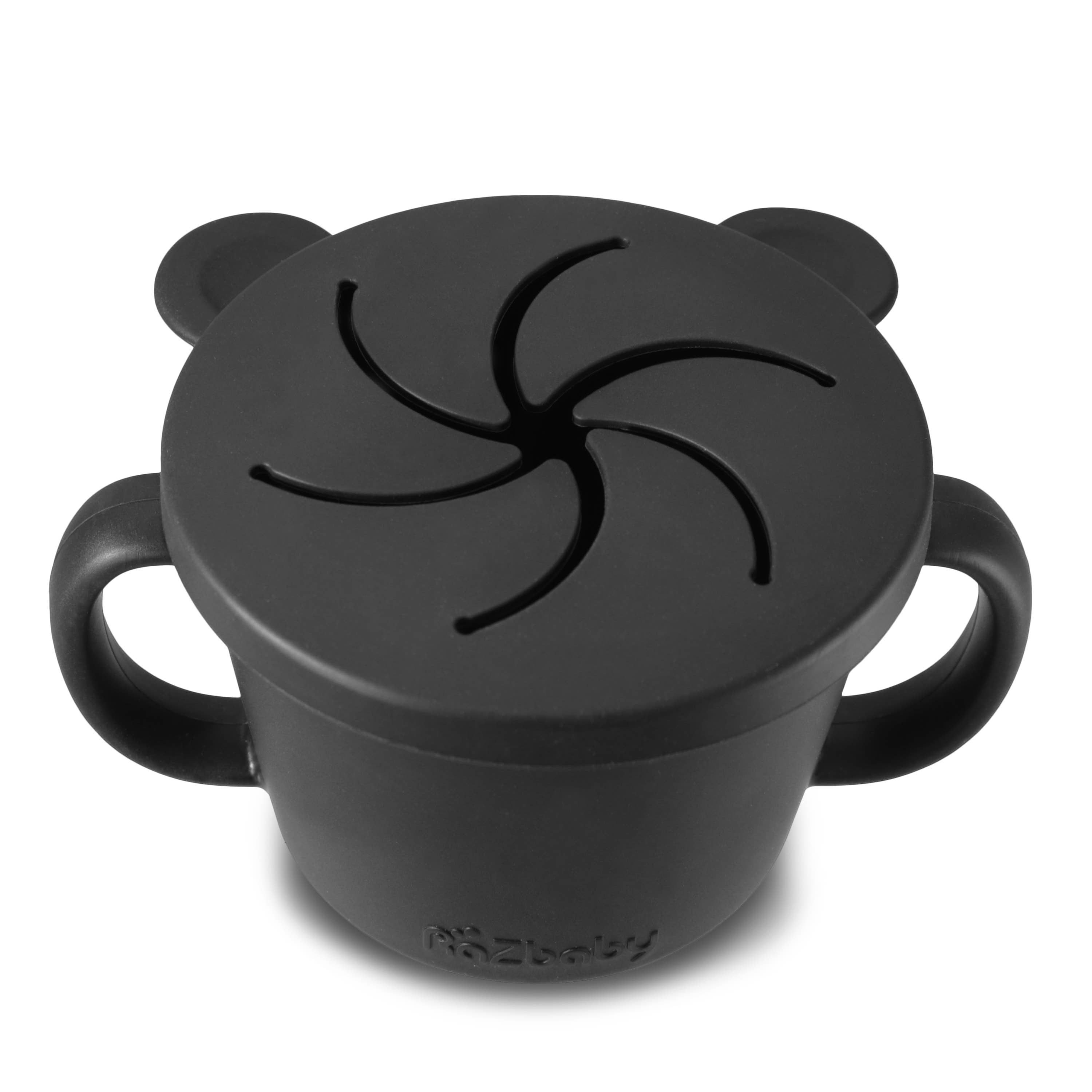 RazBaby Black Oso-Snack Silicone Snack Cup