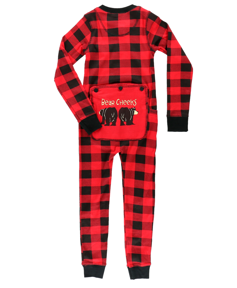 Lazy One Bear Cheeks Kids Plaid Flapjacks