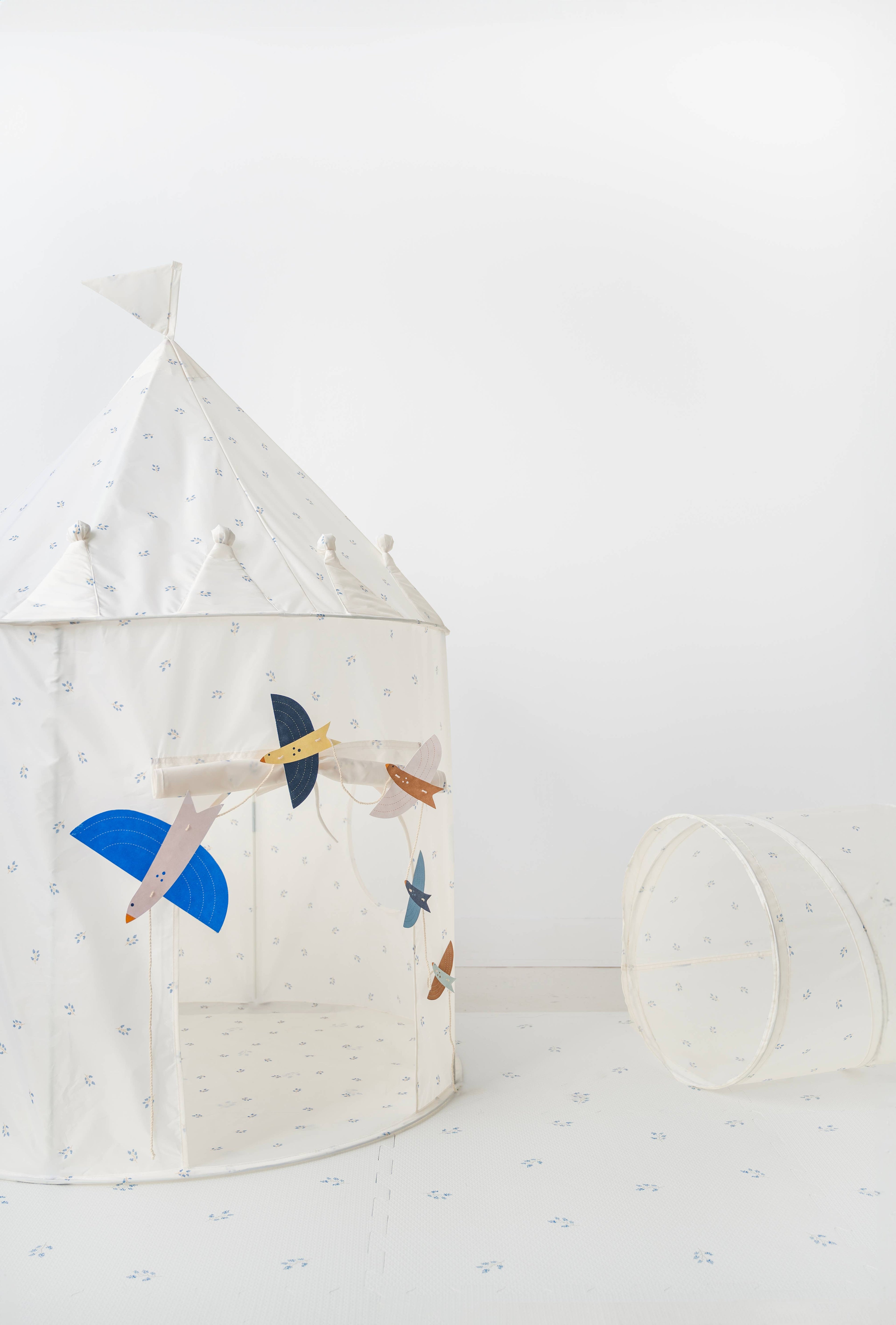 3 Sprouts Kids Play Tent Castle with Recycled Fabric - Blueberry Taupe
