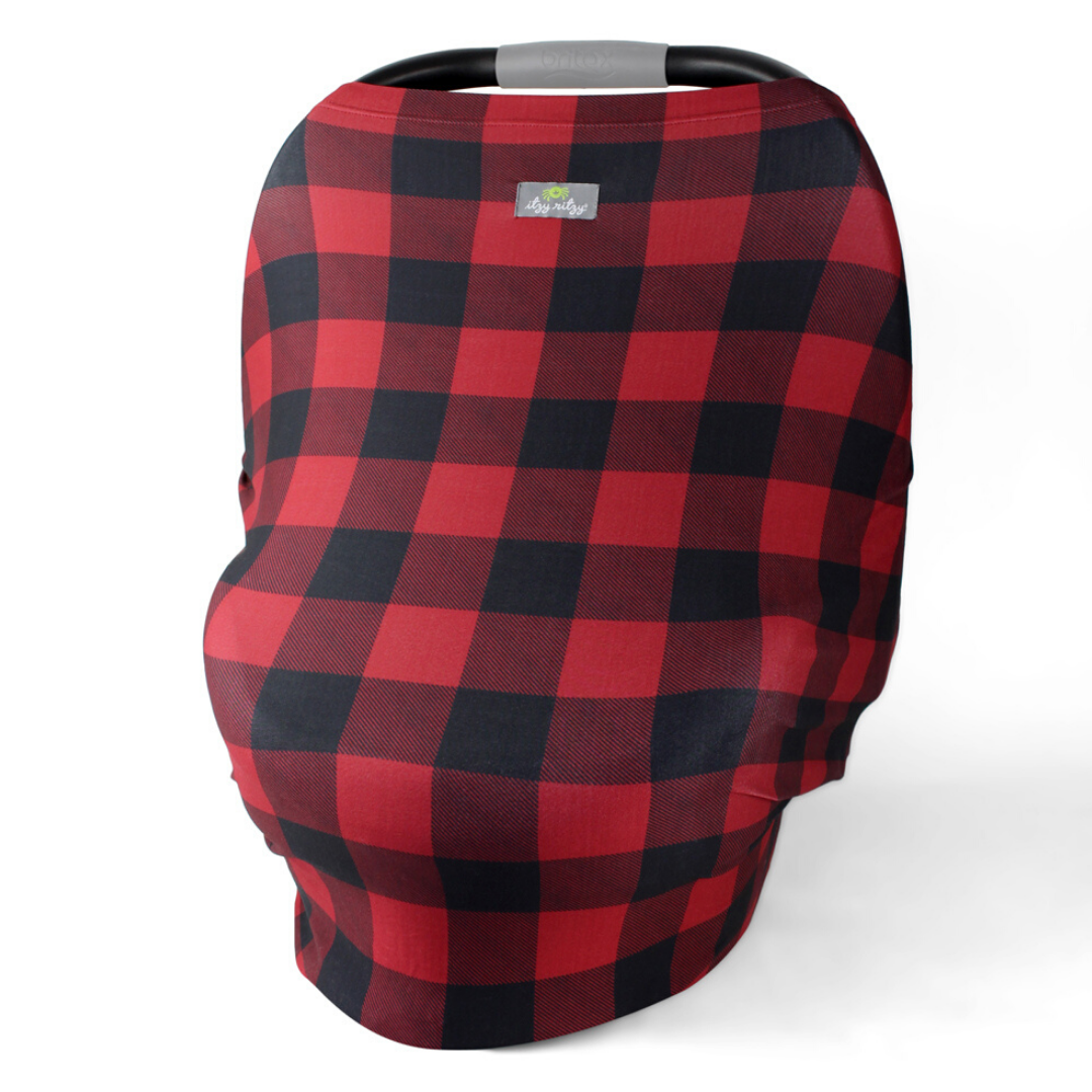 Itzy Ritzy Buffalo Plaid Mom Boss 4-in-1 Multi-Use Car Seat + Nursing Cover