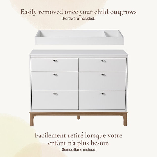 Little Seeds KD Double Dresser Topper Change Table Top White (Laurel and Aster) - Online Exclusive