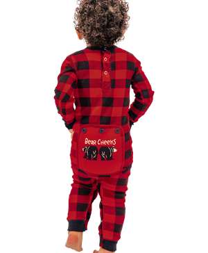 Lazy One Bear Cheeks Infant Plaid Flapjack