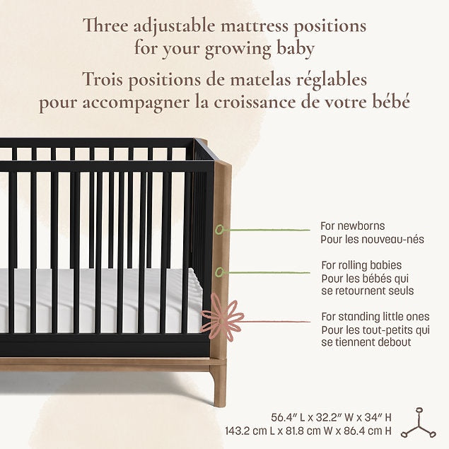 Little Seeds Laurel Island 4 in 1 Crib Black - Online Exclusive