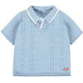 Souris Mini Pale Blue Knit Polo Shirt