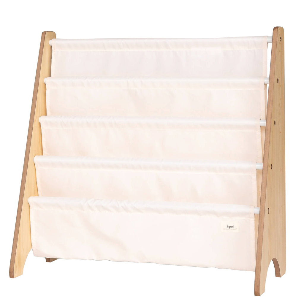 3 Sprouts Kids Bookshelf with Recycled Fabric - Beige