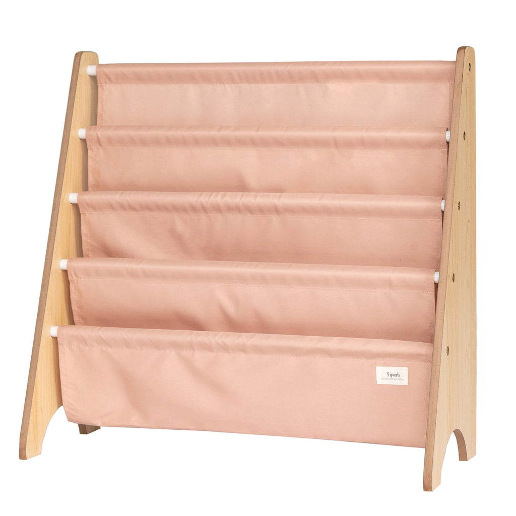 3 Sprouts Kids Bookshelf with Recycled Fabric - Beige